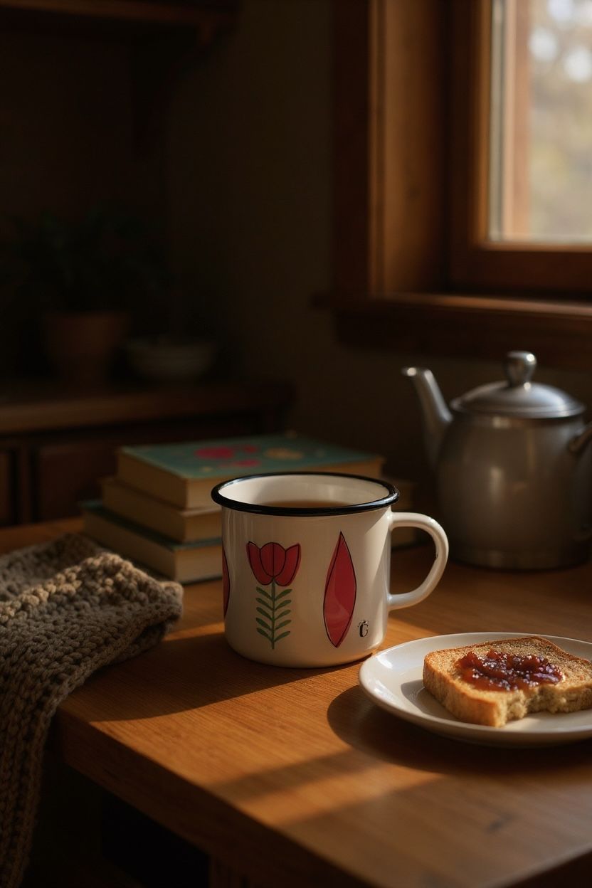 Arabian enamel mug by Giftolla, iconic Arab coffee cup with simple patterns and modern colors