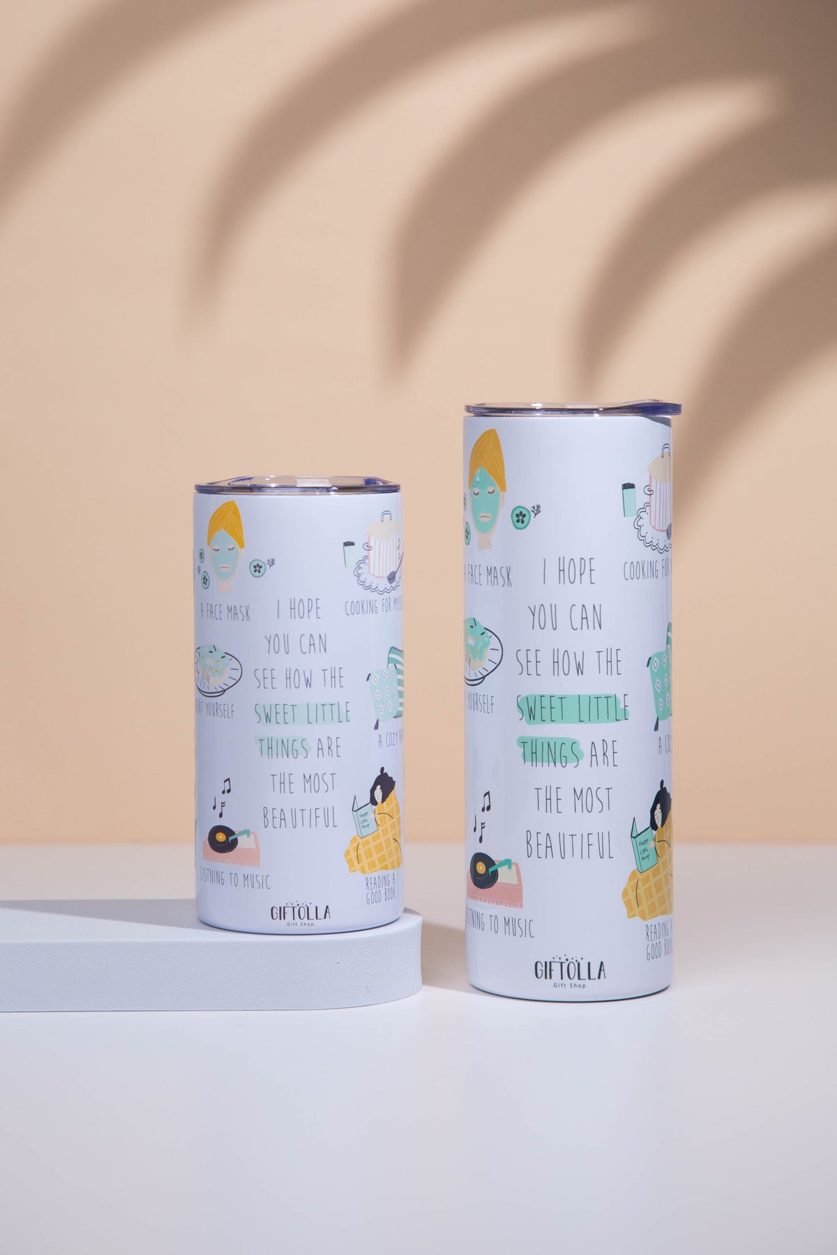 Giftolla stainless steel tumbler with the Little Things design