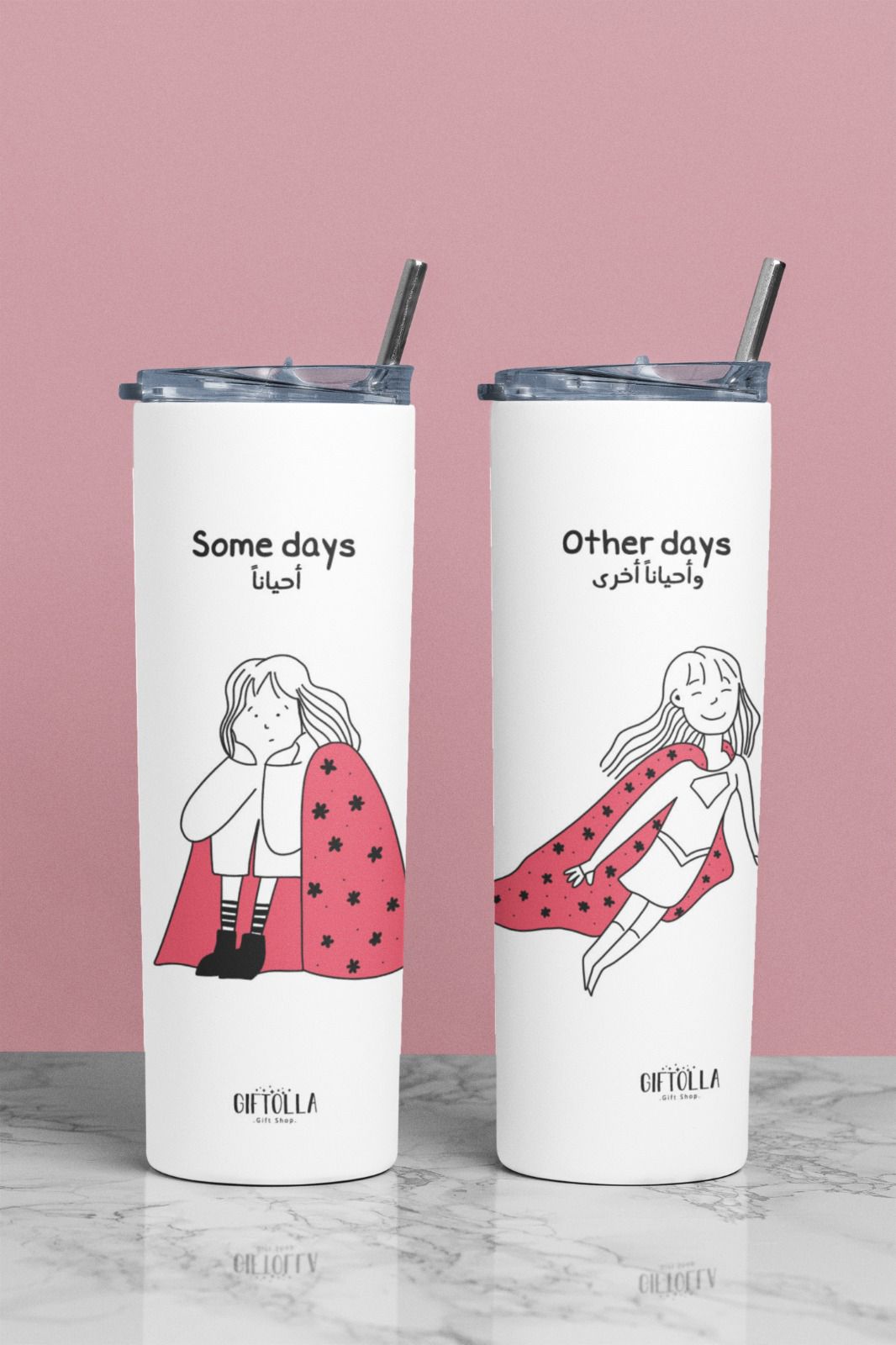 Superwoman 600 ml insulated tumbler, an everyday hero by Giftolla