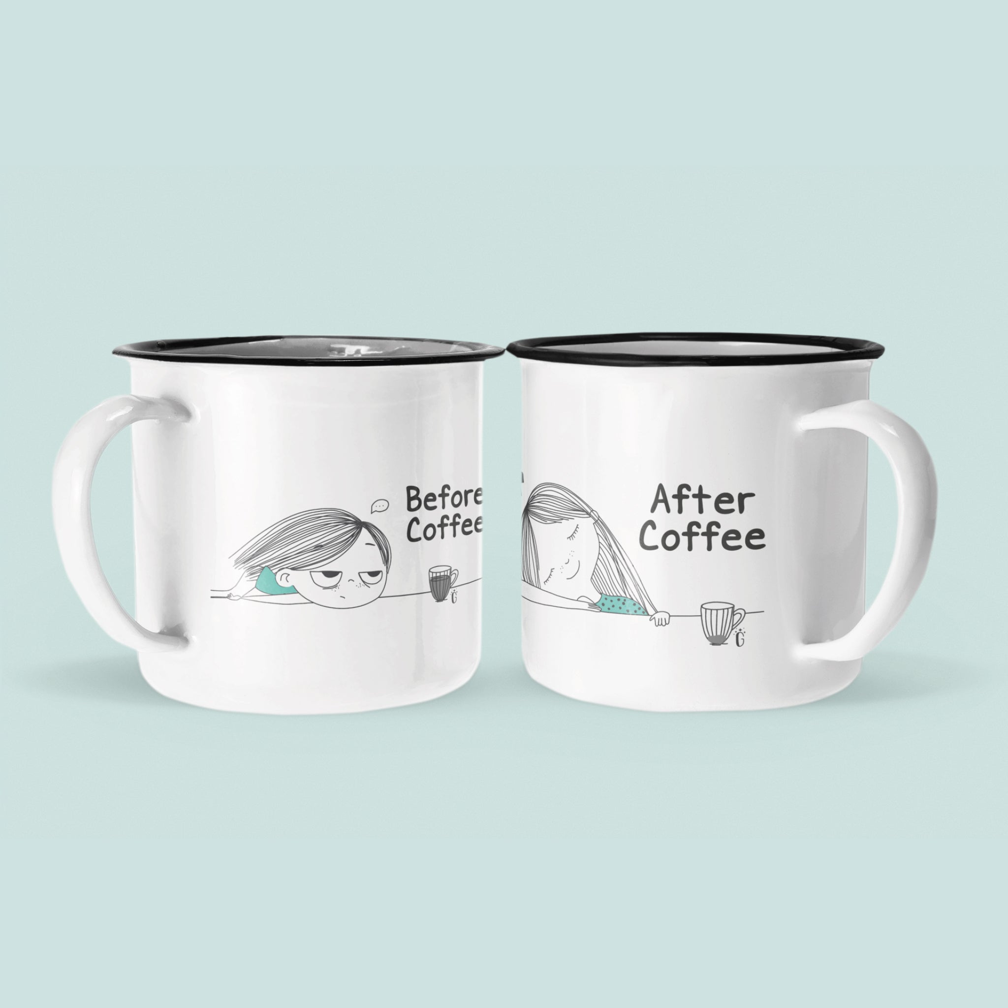 English Giftolla Enamel Mugs