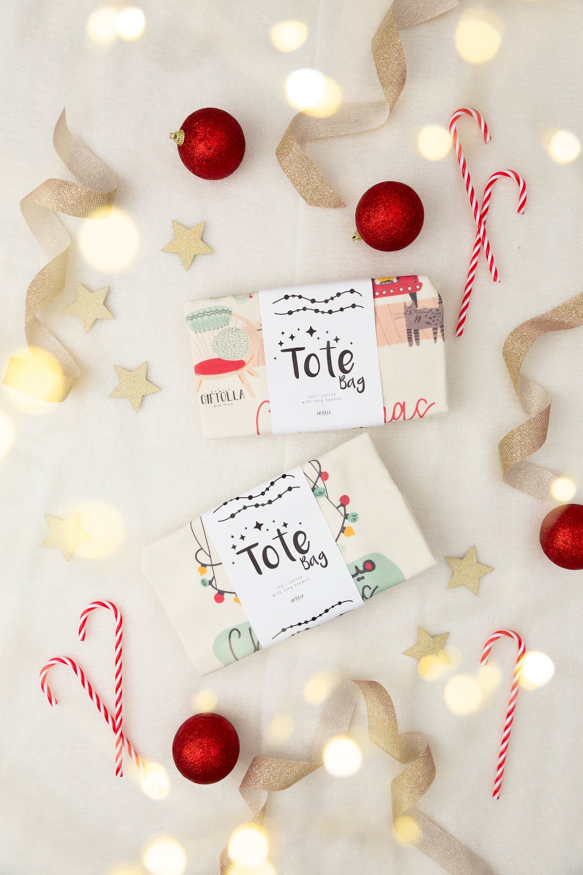 Festive Merry Christmas tote by Giftolla for carrying everyday essentials
