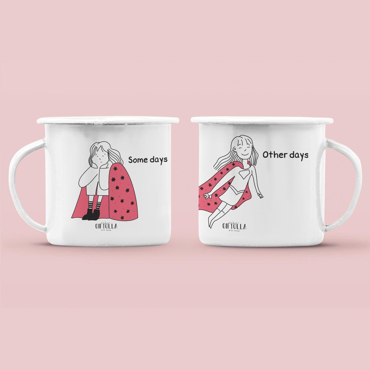 English Collection enamel mugs by Giftolla, cute illustrated cups for daily life