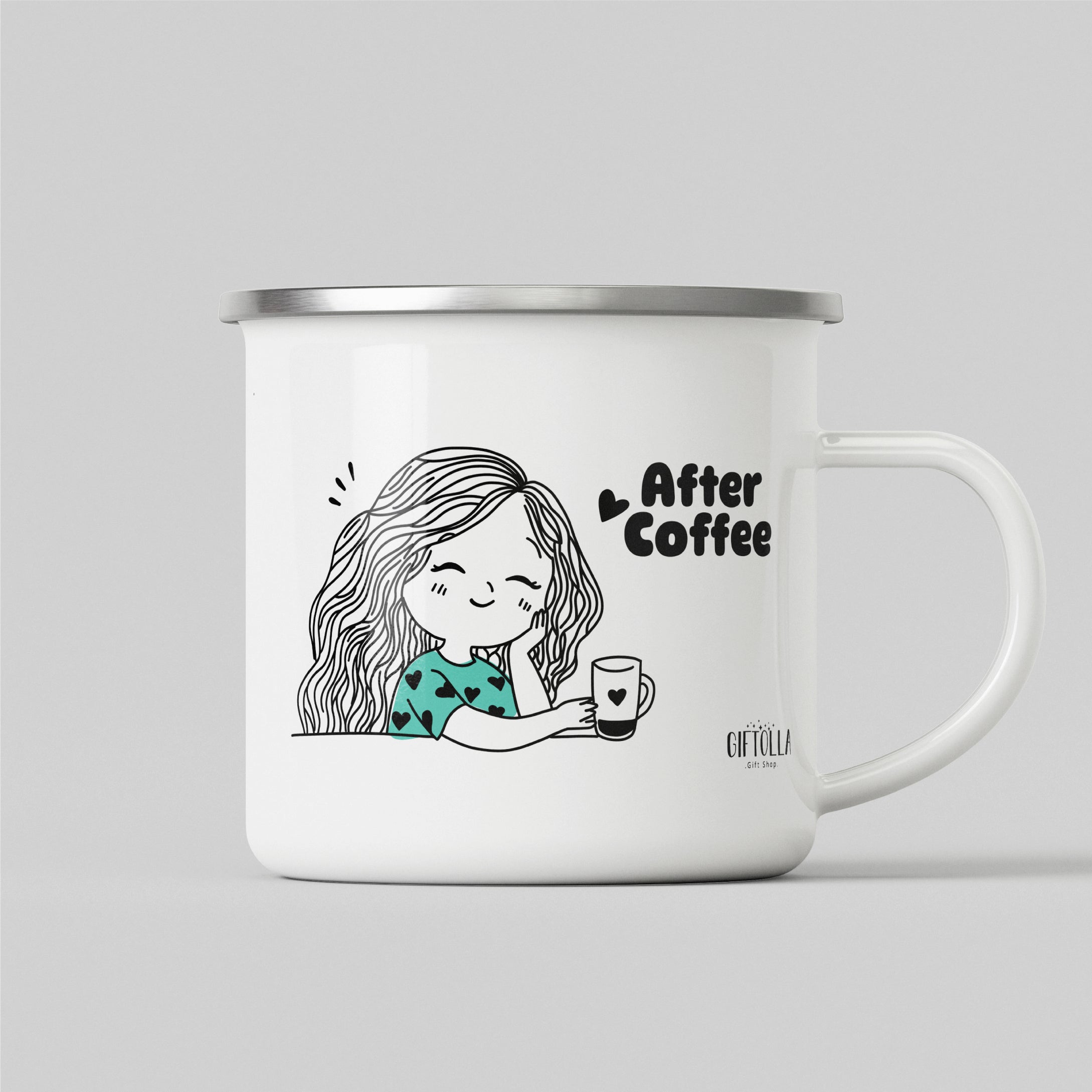 كوب قبل وبعد القهوة | تصميم بالإنجليزي لمحبي القهوة ☕