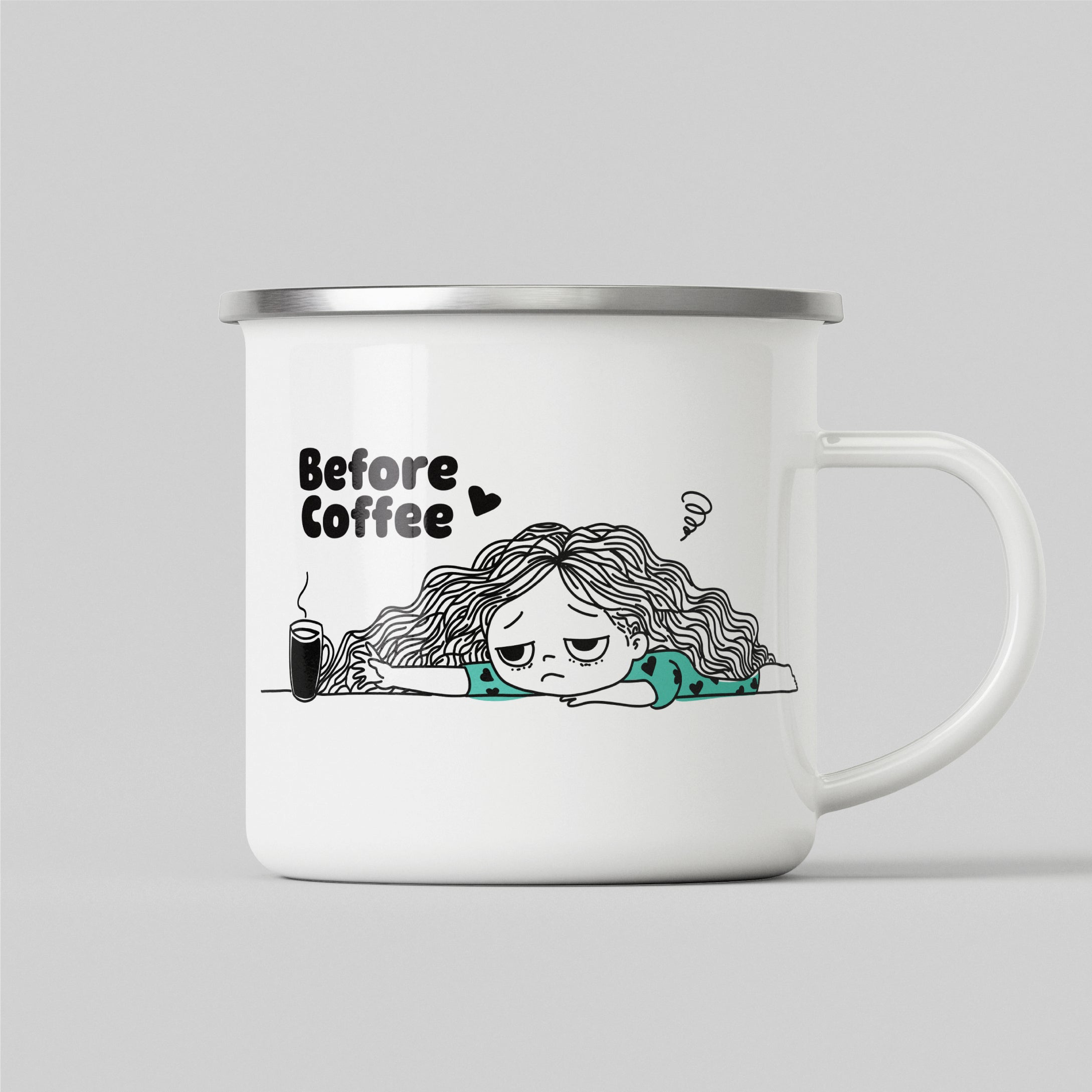 كوب قبل وبعد القهوة | تصميم بالإنجليزي لمحبي القهوة ☕