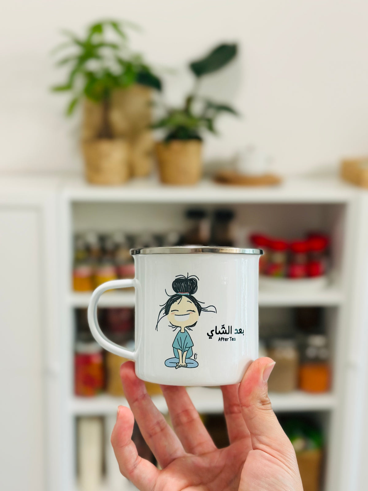 Tea Lovers enamel mug, meaningful gift for tea lovers